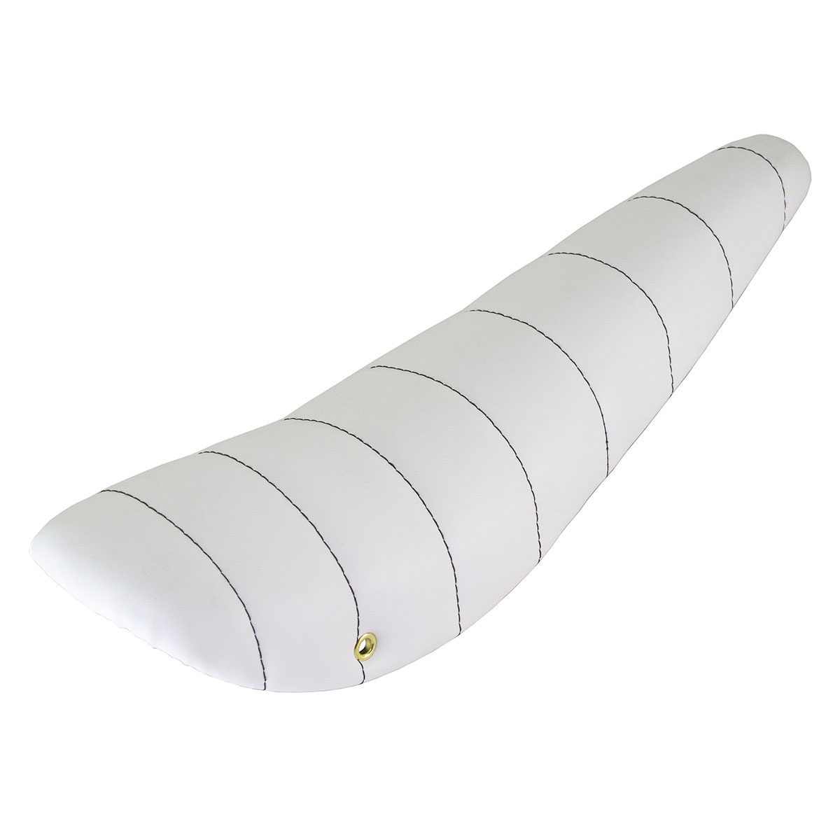 20 Stitched Banana Saddle Vinyl All White Black/Stitch.